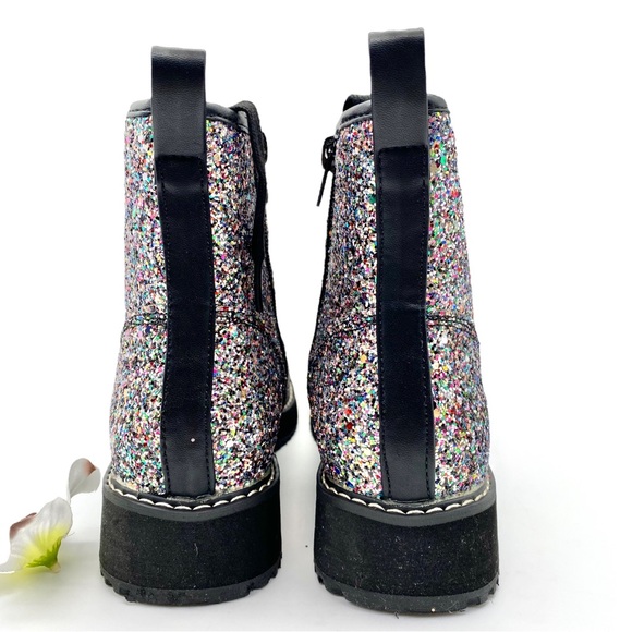 10. NIB Madden Girl Tory Multi-Glitter Combat Boot, 4 - Picture 8 of 12